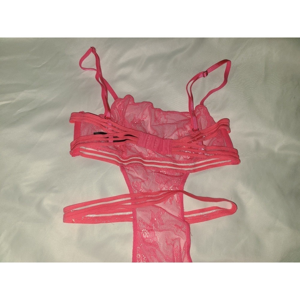 Victoria's Secret Pink Lace Cutout Teddy Bodysuit Sheer - Picture 14 of 16
